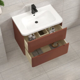 Royal Bathrooms Venice 800mm Terracotta Clay Floor Standing Bathroom Vanity Unit 2 Drawer With Ceramic Basin - 1 Tap Hole Basin - thumbnail 4