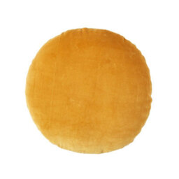 Homescapes Mustard Velvet Cushion, 40 Cm Round - thumbnail 1