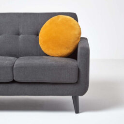 Homescapes Mustard Velvet Cushion, 40 Cm Round - thumbnail 4