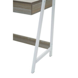Orsina Light Oak Effect Desk Or Ladder Unit,desk With Pull-Out Slider,white Powder-Coated Metal Frame Working Desk - thumbnail 9