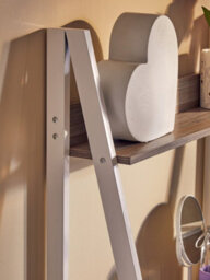 Orsina Light Oak Effect Desk Or Ladder Unit,desk With Pull-Out Slider,white Powder-Coated Metal Frame Working Desk - thumbnail 6