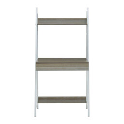 Orsina Light Oak Effect Desk Or Ladder Unit,desk With Pull-Out Slider,white Powder-Coated Metal Frame Working Desk - thumbnail 2