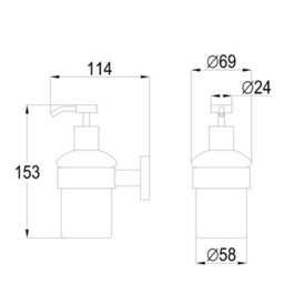 Homestylestore Round Wall Mounted Bathroom Glass Soap Dispenser With Chrome Holder - thumbnail 4