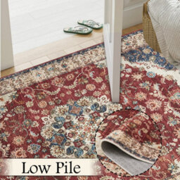 Bedlooms Whisper Cashmere Rug 120X170Cm, Red Floral Pattern, Non-Slip, Stain Resistant, Thick Soft Standard Area Carpet - thumbnail 3