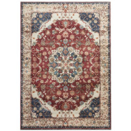 Bedlooms Whisper Cashmere Rug 120X170Cm, Red Floral Pattern, Non-Slip, Stain Resistant, Thick Soft Standard Area Carpet - thumbnail 1
