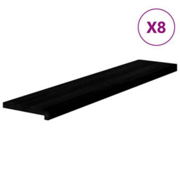 Berkfield Stair Treads 8 Pcs Dark Brown 120X30X2 Cm Solid Wood Oak - thumbnail 2
