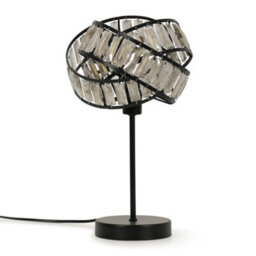 Valuelights Hudson Acrylic Jewel Twist Chrome Table Lamp With Tortoise Shell Lampshade - Bulb Included - thumbnail 1