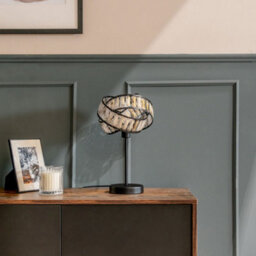 Valuelights Hudson Acrylic Jewel Twist Chrome Table Lamp With Tortoise Shell Lampshade - Bulb Included - thumbnail 5