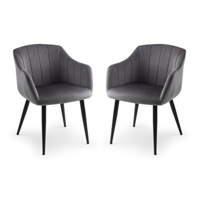 Oakham Glenwood Premium Scalloped Grey Dining Chairs - Set Of 2 - image 1