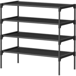 4-Tier Shoe Storage Rack, Freestanding Shoe Organiser With Fabric Shelves And Metal Frame, Hallway, Ink Black - thumbnail 6