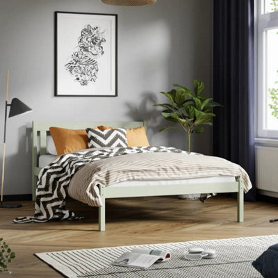 Arte Teen Wooden Bed Eu Small Double In Olive - Nature-Inspired Calm & Modern Style - image 1
