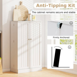 Costway 104Cm Tall Pantry Cabinet Freestanding Kitchen Buffet Cupboard With Doors-White - thumbnail 6