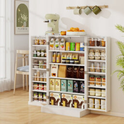 Costway 104Cm Tall Pantry Cabinet Freestanding Kitchen Buffet Cupboard With Doors-White - thumbnail 8