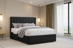 "Nexus Kyoto Plush Divan, Black, 54"" Headboard, 2 Drawers Foot-End, Open Coil Mattress, Small Double" - thumbnail 2