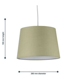 First Choice Lighting Sage Green Cotton 28Cm Tapered Cylinder Pendant Or Lamp Shade - thumbnail 6
