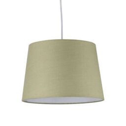 First Choice Lighting Sage Green Cotton 28Cm Tapered Cylinder Pendant Or Lamp Shade