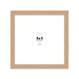 "4X4"" Oak Picture Frame - 4X4"" Square Frame With 1X1"" Mount For 4X4""/1X1"" Pictures Moderrn Style Thin Edge, 1 Pack" - thumbnail 1