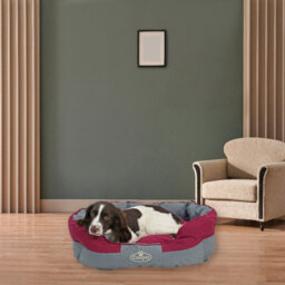 Actiaspet Burgundy/grey Waterproof Dog Bed Large - thumbnail 3