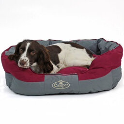 Actiaspet Burgundy/grey Waterproof Dog Bed Large - thumbnail 1