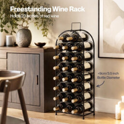 Levede Wine Rack 23 Bottles Freestanding Storage Organiser Stand Home,black - thumbnail 7