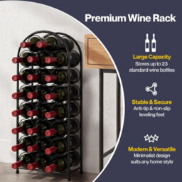 Levede Wine Rack 23 Bottles Freestanding Storage Organiser Stand Home,black - thumbnail 6