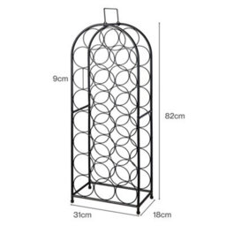 Levede Wine Rack 23 Bottles Freestanding Storage Organiser Stand Home,black - thumbnail 4