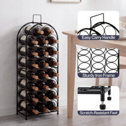 Levede Wine Rack 23 Bottles Freestanding Storage Organiser Stand Home,black - thumbnail 8