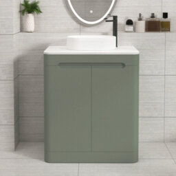 Royal Bathrooms Venice 700mm Sage Green Freestanding Bathroom Countertop Vanity Unit 2 Door With Lyon Basin - thumbnail 1