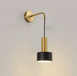 Wall Light Retro Style Iron Wall Lamp Fitting Indoor Bedroom Bedside E27 Lamp Holder Black And Gold - thumbnail 4
