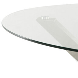 Wyld And Coco 120Cm Round Outdoor Dining Table - Clear Tempered Glass Top, Silver Powder-Coated Stainless Steel Frame - thumbnail 5