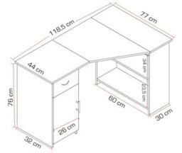 Vcm Wooden Corner Desk Desk Linzia - thumbnail 5