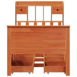 Berkfield Bookcase Bed Without Mattress Wax Brown 75X190 Cm Small Single Solid Wood Pine - thumbnail 4