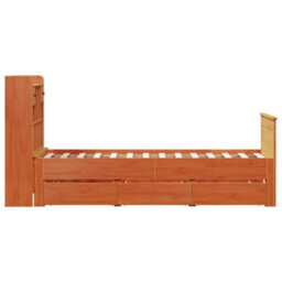 Berkfield Bookcase Bed Without Mattress Wax Brown 75X190 Cm Small Single Solid Wood Pine - thumbnail 5