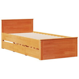 Berkfield Bookcase Bed Without Mattress Wax Brown 75X190 Cm Small Single Solid Wood Pine - thumbnail 8