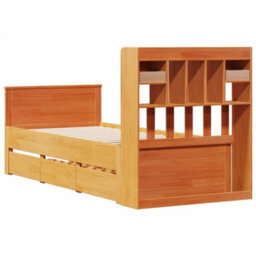 Berkfield Bookcase Bed Without Mattress Wax Brown 75X190 Cm Small Single Solid Wood Pine - thumbnail 6
