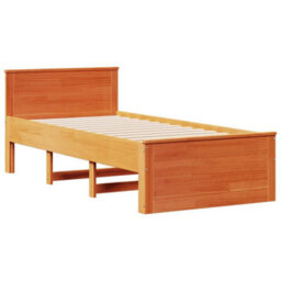 Berkfield Bookcase Bed Without Mattress Wax Brown 75X190 Cm Small Single Solid Wood Pine - thumbnail 9