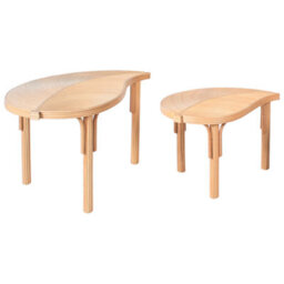 Beliani Set Of 2 Coffee Tables Paralia Rattan Natural - thumbnail 1