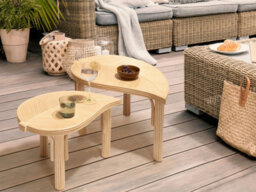 Beliani Set Of 2 Coffee Tables Paralia Rattan Natural - thumbnail 2
