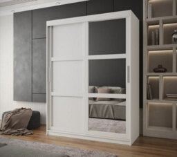 Arte Arendal Iii  Mirrored  Sliding Door Wardrobe With Panel Doors (H2000mm W1800mm D620mm) - Black Matt - thumbnail 2