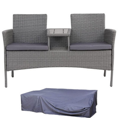 Evre Lisbon Rattan 2 Seater Jack & Jill Loveseat Partner Garden Furniture Patio Terrace Balcony Outdoor Indoor - image 1
