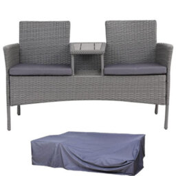 Evre Lisbon Rattan 2 Seater Jack & Jill Loveseat Partner Garden Furniture Patio Terrace Balcony Outdoor Indoor - thumbnail 1