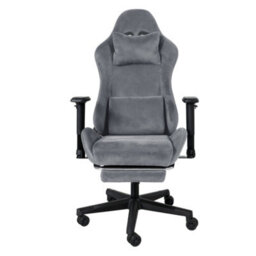 Levede Office Desk Chair Gaming Recliner Adjustable Height With Footrest Grey - thumbnail 3