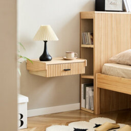 Nordlys 1-Drawer Wood And Natural Nightstand Exotic Boho Bedroom - thumbnail 3