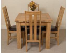 That's Furniture Richmond 90Cm - 150Cm Square Oak Extending Dining Table And 4 Chairs Dining Set With Princeton Chairs - thumbnail 2