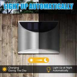 Solar Powered Waterproof Door Fence Wall Lights Led Outdoor Garden Lamp White 4 Pack - thumbnail 6