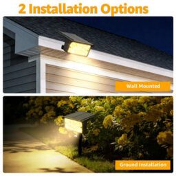Ollny Solar Spot Lights 2 Pack Warm White 3000K Dimmable With 120 Degree Adjustable Head Ip65 Waterproof Garden Driveway Walkway - thumbnail 6