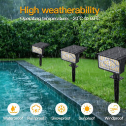 Ollny Solar Spot Lights 2 Pack Warm White 3000K Dimmable With 120 Degree Adjustable Head Ip65 Waterproof Garden Driveway Walkway - thumbnail 4