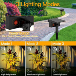 Ollny Solar Spot Lights 2 Pack Warm White 3000K Dimmable With 120 Degree Adjustable Head Ip65 Waterproof Garden Driveway Walkway - thumbnail 2
