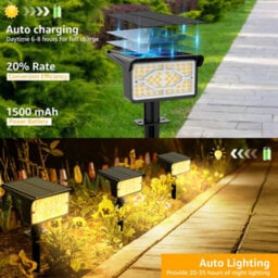 Ollny Solar Spot Lights 2 Pack Warm White 3000K Dimmable With 120 Degree Adjustable Head Ip65 Waterproof Garden Driveway Walkway - thumbnail 3