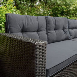 Jardí Black Rattan Corner Furniture Set & Large Garden Storage Box - thumbnail 4